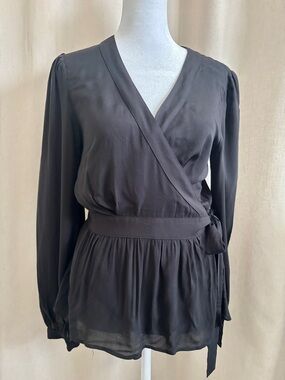 Gap Black Wrap Blouse | Size XS